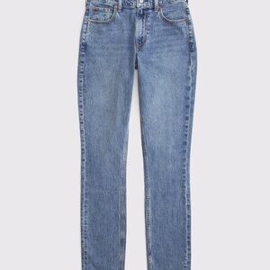 Abercrombie & Fitch Women's Straight Leg Blue Jeans with slits